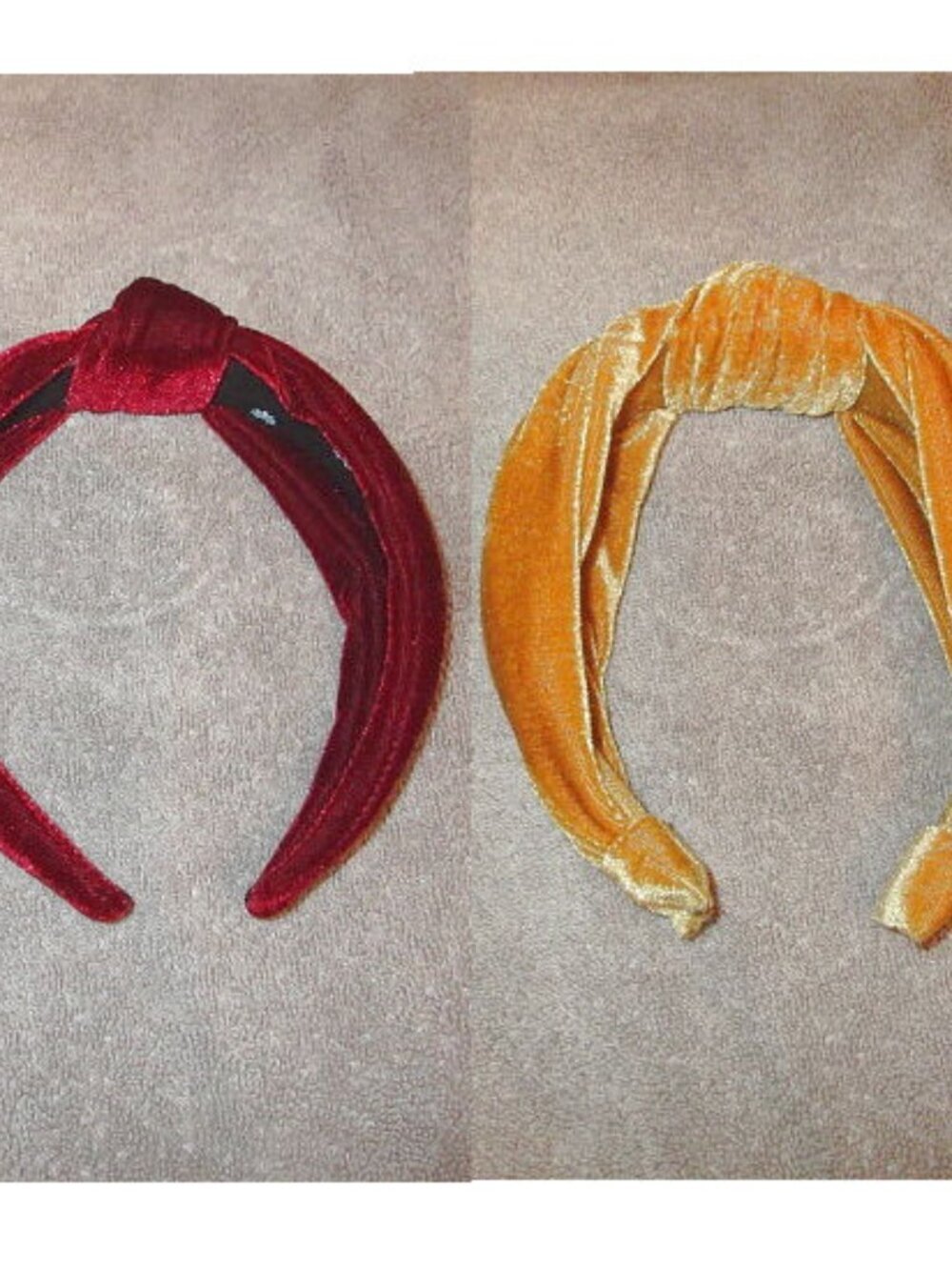 Vtg Velvet Top Knot Headbands Set Of 2 Lele Hollywood Regency Old Money Glam EUC